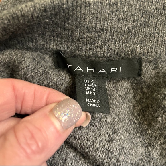 Tahari Gray Wool Sweater A-line Skirt Small - Picture 4 of 7